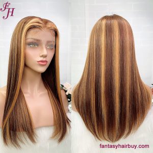 highlight straight lace front wig