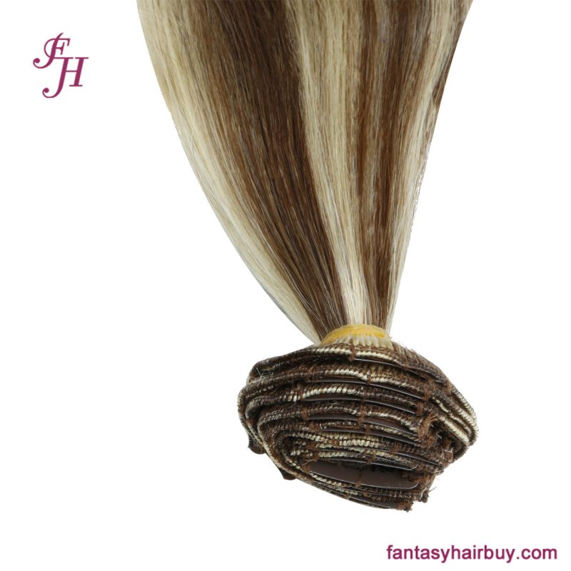 100% human clip in hair extensions
