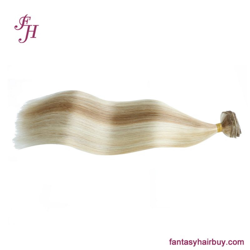 clip in blonde hair extension human