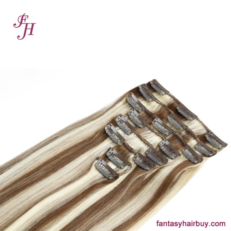 human hair clip in extensions 4c