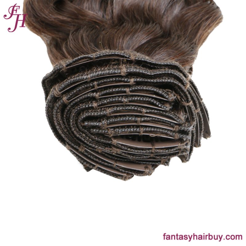 human hair wavy clip in extensions