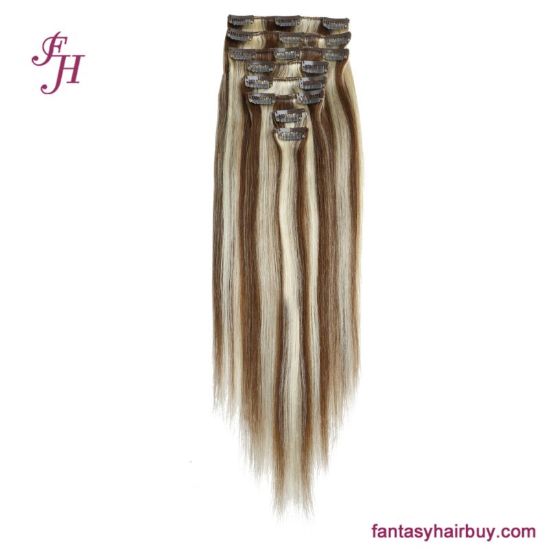 real hair extensions human clip in copper