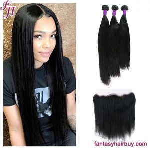 straight hair bundle with lace frontal