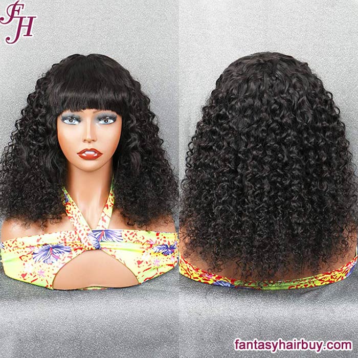 machine made deep curly wig