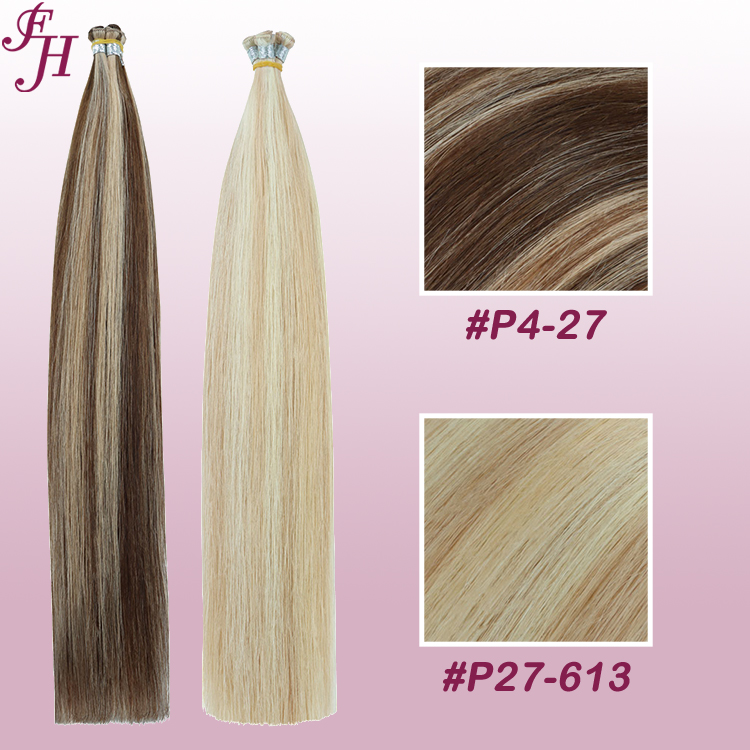 hand tied weft curly hair extensions