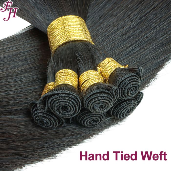 remy human hair extension sew in weft hand tied