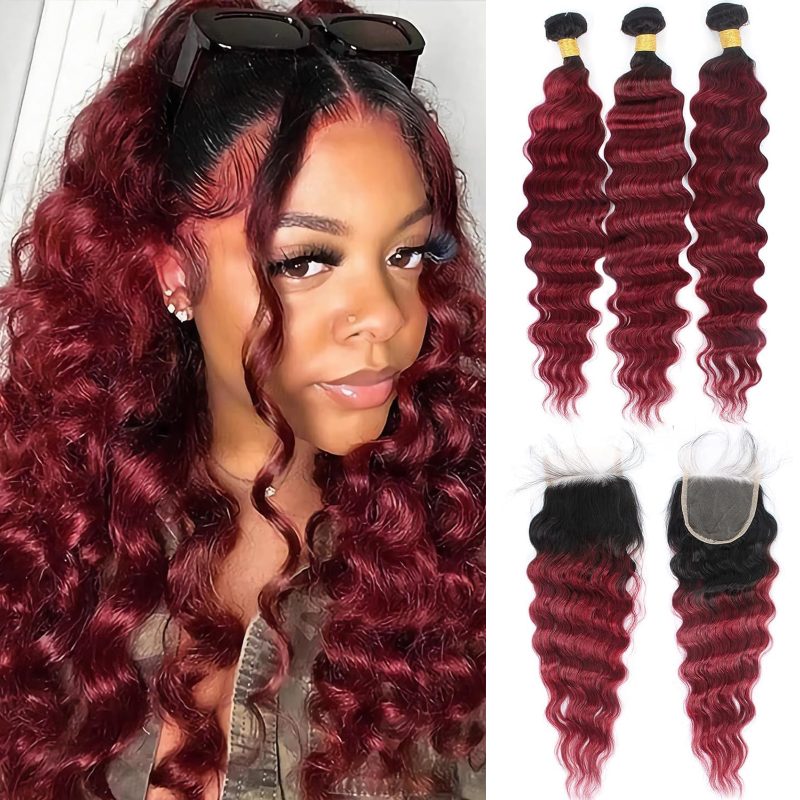 human hair bundles with closure set