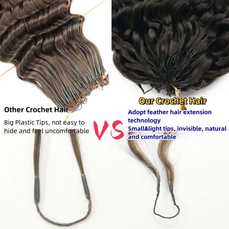 feather crochet human hair