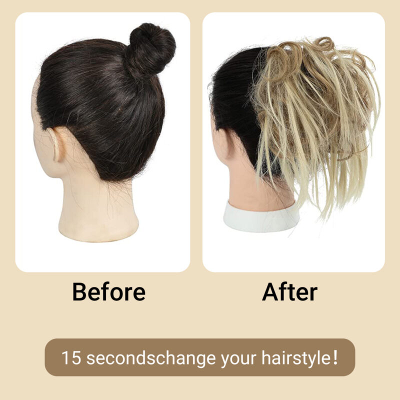Messy bun hair pieces