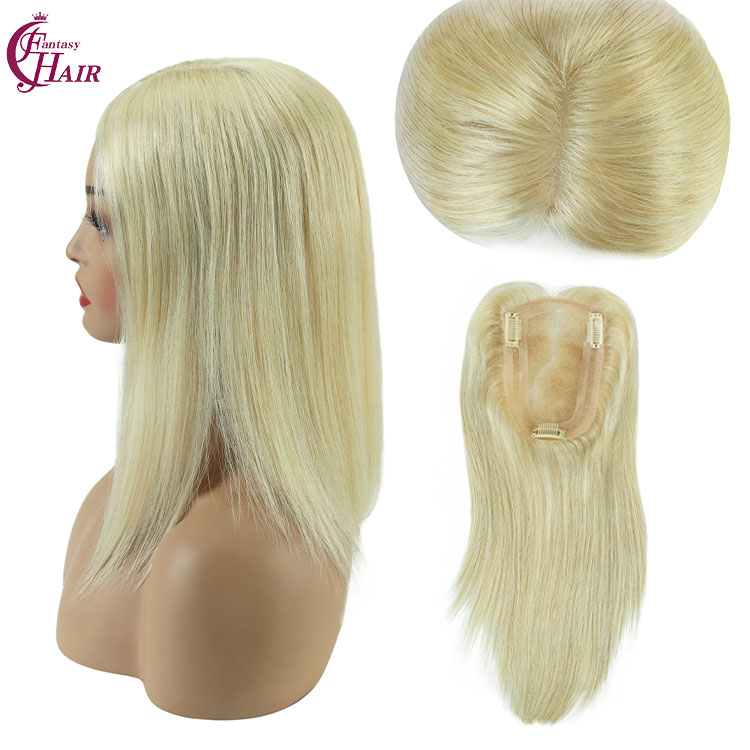 blonde human hair topper
