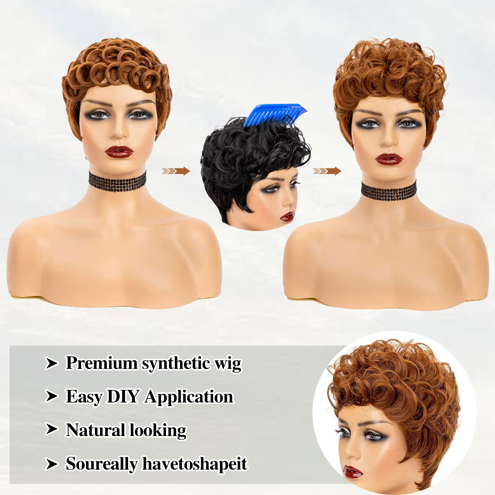 no lace wigs