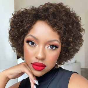 short pixie curly wig