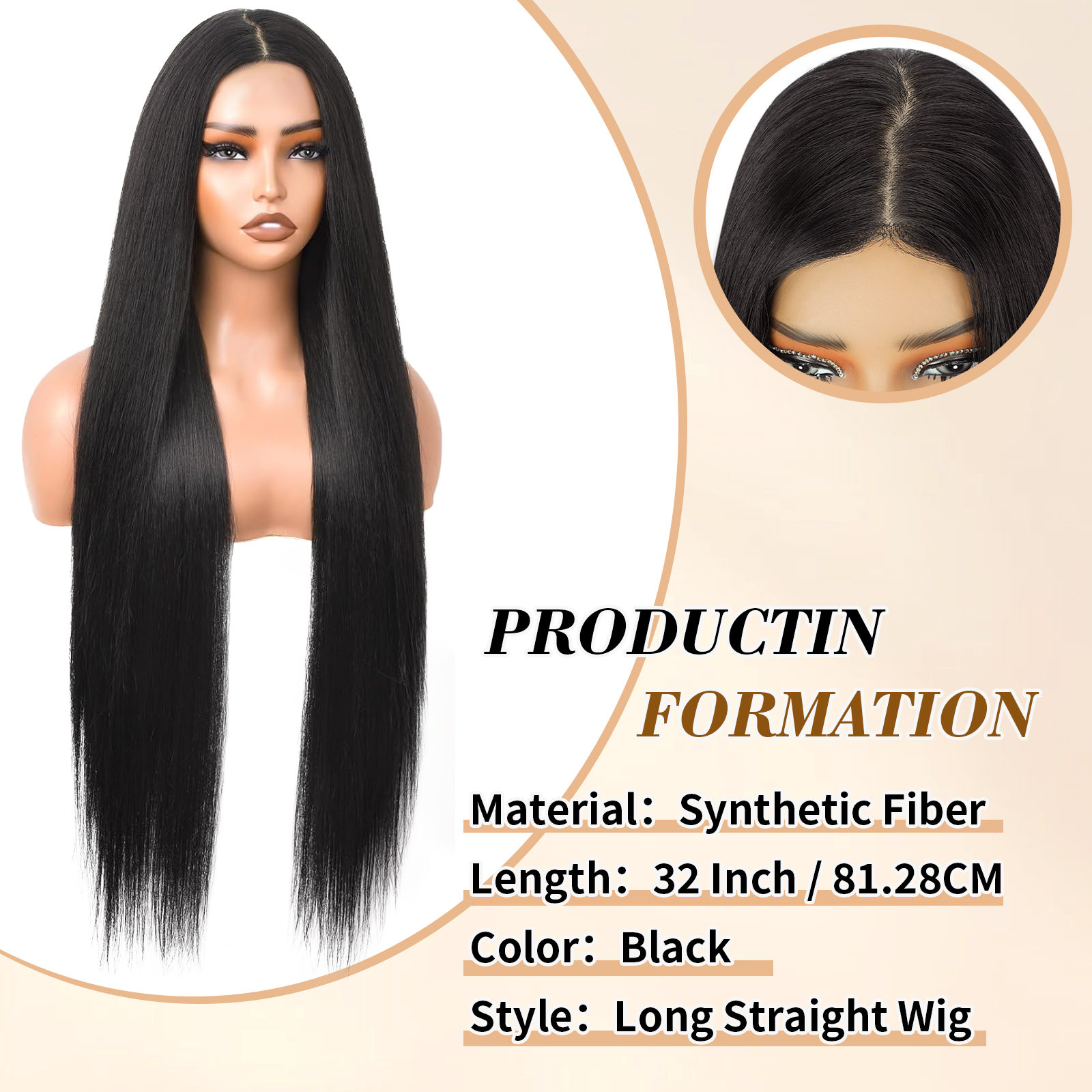straight synthetic wigs