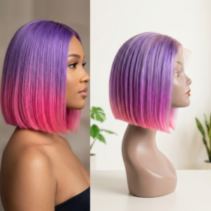 colored human hair wig