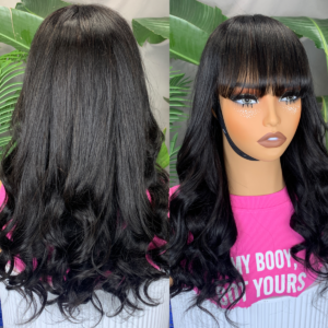 human hair bang wigs