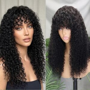 jerry curly lace bang wigs