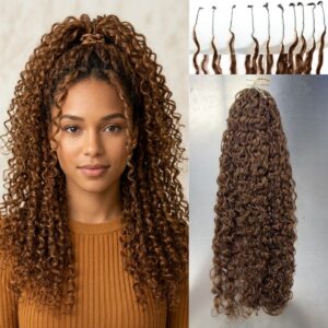 pixie curly crochet human hair