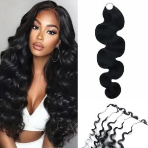 cheveux humains noirs naturels crochetés