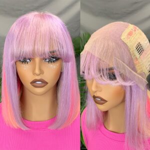 straight bang bob wig